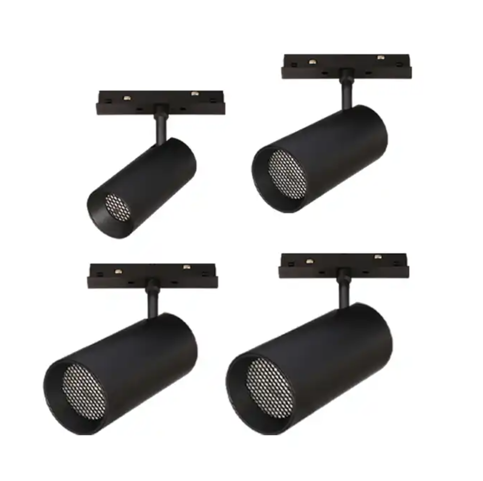 Lámpara de Superficie Magnética LED tipo Spotlight p/Riel de 20mm de ancho, 5W, NW 4000K, 48Vdc, Diámetro: 35mm, Instalación: Empotrar o Superficie, 24 Grados, Negra