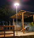 Lámpara Solar Garden Light LED, 20W,  con Panel Integrado de 11.5W, 10V, NW 4000K, Con Batería de Litio 38.4Wh, 6.4V, 6000mAh, Base: 50-60mm, IP65, 360 Grados