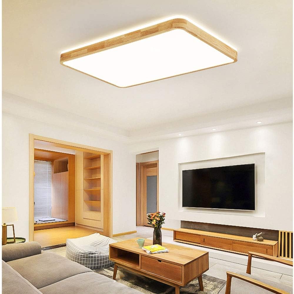 Lámpara LED Decorativa de Superficie, 40W, Multiple CCT WW 3000K / NW 4000K / CW 6500K, 100-277Vac, Dimmable, IP20, Material: Madera, Dimensiones: 400x600mm