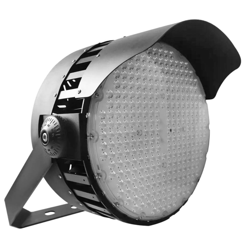 Reflector SMD LED, 500W, CW 6000K, 100-277Vac, Con Supresor de pico de 6KV, IP65, 60 Grados, Dimensiones: 470x412x448mm, Gris Oscuro, Material: Aluminio