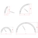 Arco de 1/2 para Lámpara Lineal Light para Colgar LED, Múltiple CCT NW 4000K / 5000K / CW 6000K, 115Lm/W, 100-277Vac, 120 Grados, Negra, con Certificación UL