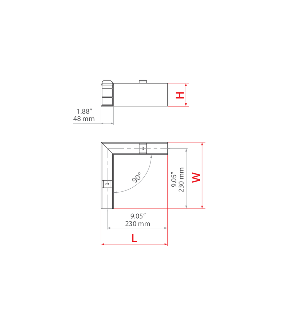 Conector en L para Lámpara Lineal Light para Colgar LED, Múltiple CCT NW 4000K / 5000K / CW 6000K