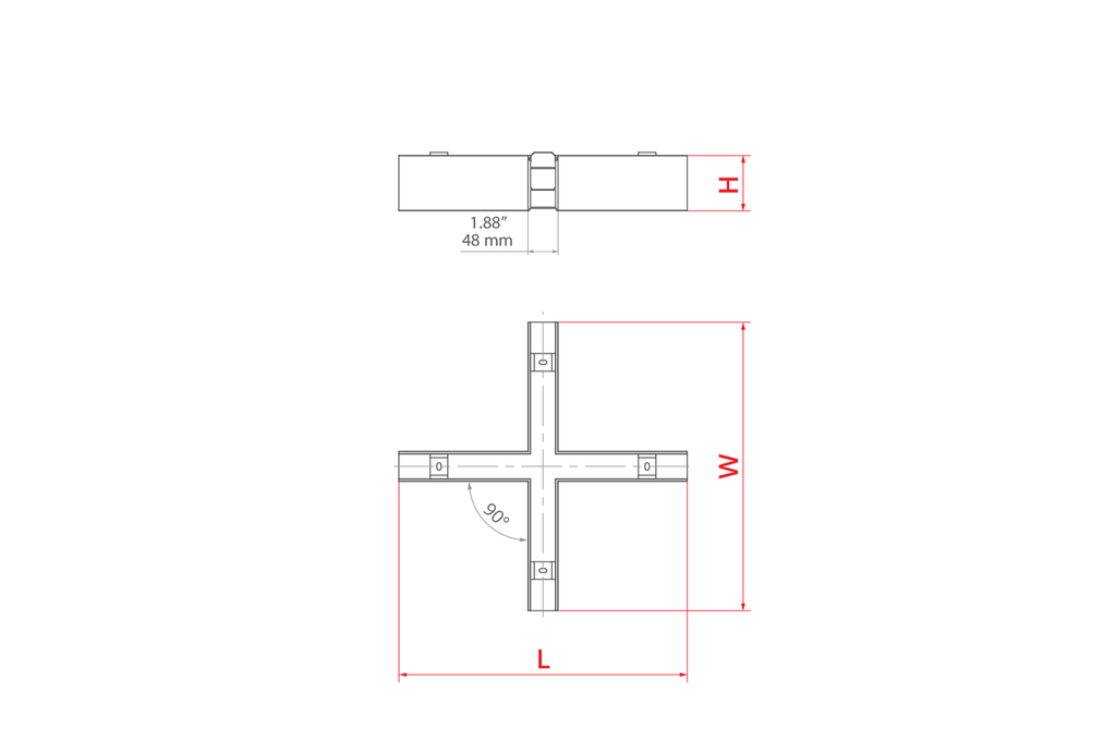 Conector en X para Lámpara Lineal Light para Colgar LED, Múltiple CCT NW 4000K / 5000K / CW 6000K