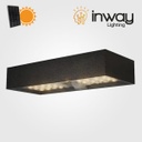 Lámpara Solar LED de Pared (Aplique) de 6W con Panel Solar Integrado de 2.8W, 5.5V y Sensor de Movimiento, SMD2835 x 35pcs, WW 3000K, 140x70 Grados, Con Batería de Litio de 11.1Wh, 3.7V, 3000mAh, IP65, Dimensiones: 230x97x42.7mm, Negro, 133Lm/W
