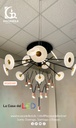 Lámpara LED Decorativa Colgante, DG60343P, 65W, NW 4000K, 85-265Vac, Dimensiones: 800x800x1500mm, IP20, Negro con Dorado