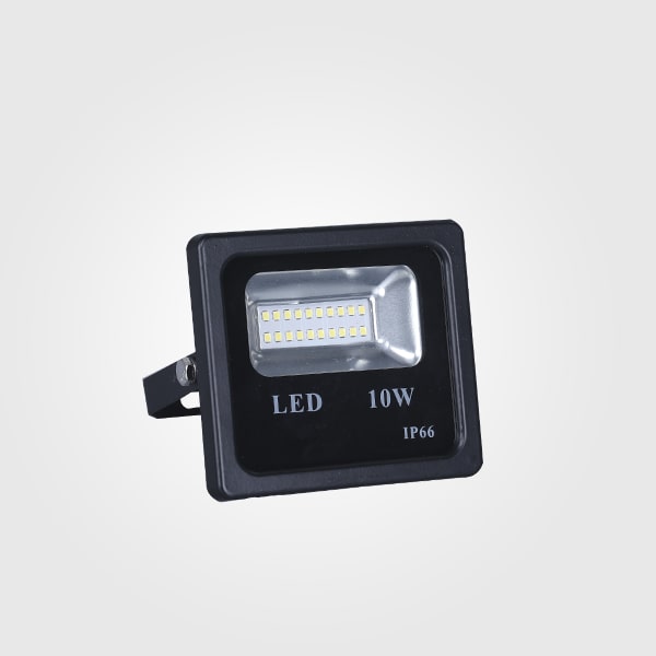 Lámpara Flood Light SMD Slim, 10W, CW 6000K, 85-265Vac, IP65, 120 Grados, Negra