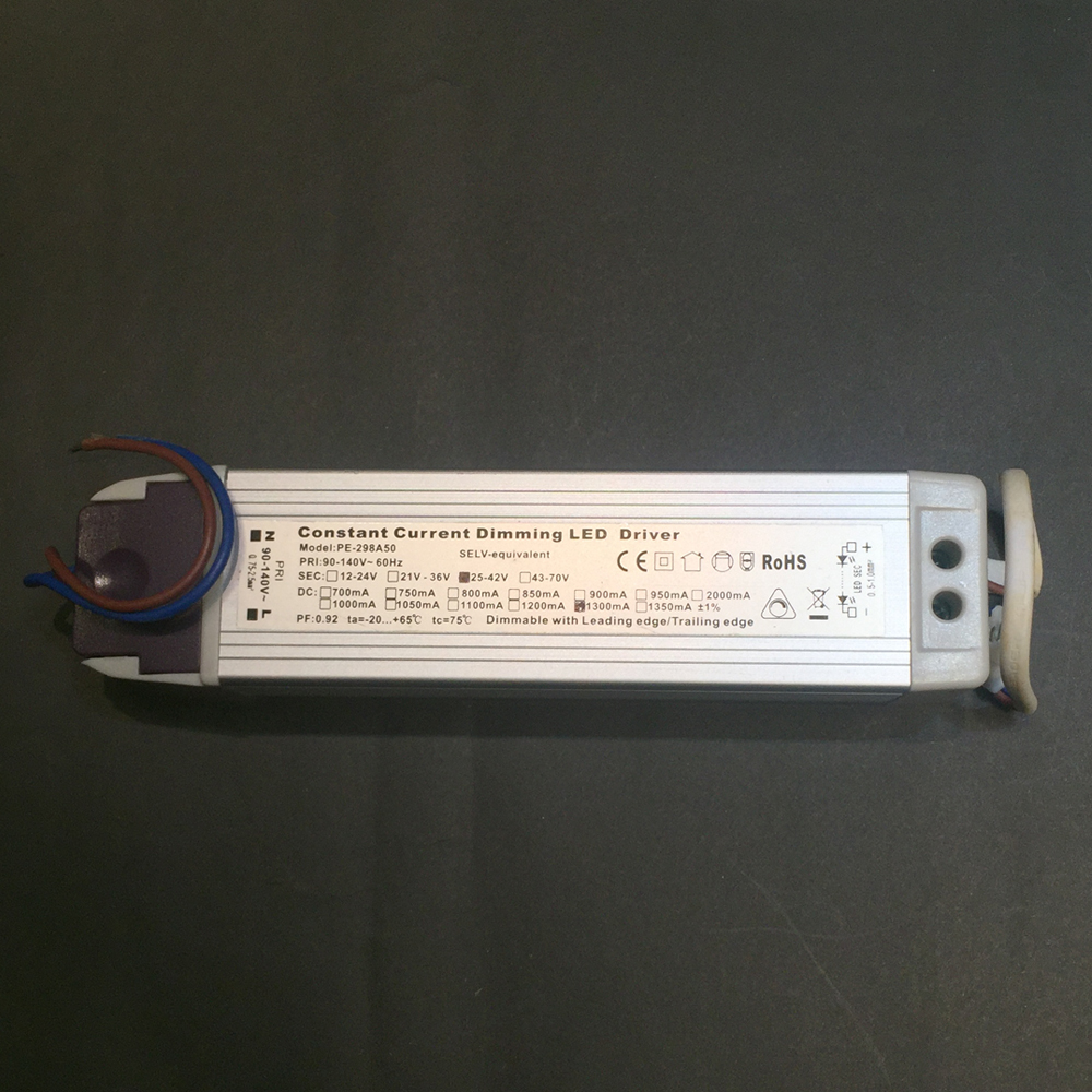 Driver p/Lámpara LED Triac Dimmable, IP20, 20W, 90-130Vac, Output: 25-42Vdc, 600mA