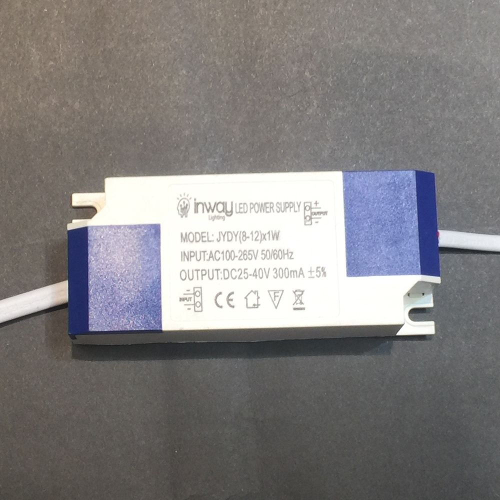 Driver p/Lámpara LED, 8-12W, 85-265Vac, Output: 23-42Vdc, 300mA, IP20