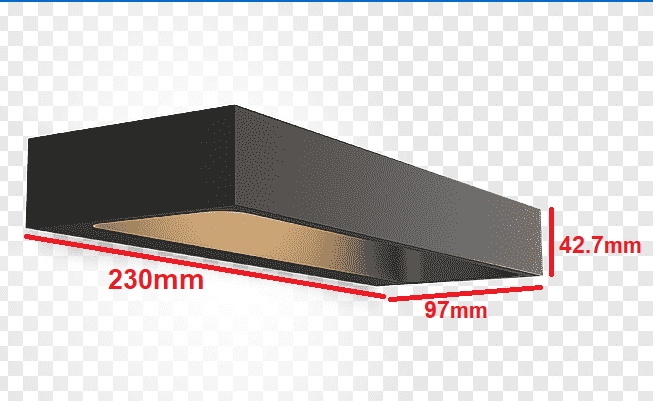 Lámpara Solar LED de Pared (Aplique) de 6W con Panel Solar Integrado de 2.8W, 5.5V y Sensor de Movimiento, SMD2835 x 35pcs, WW 3000K, 140x70 Grados, Con Batería de Litio de 11.1Wh, 3.7V, 3000mAh, IP65, Dimensiones: 230x97x42.7mm, Negro, 133Lm/W