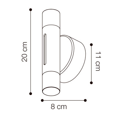 Lámpara LED Decorativa de Pared (Aplique), DG51371W, 6W, NW 4000K, 85-265Vac, Dimensiones: 100x80x200mm, IP20, Dorado