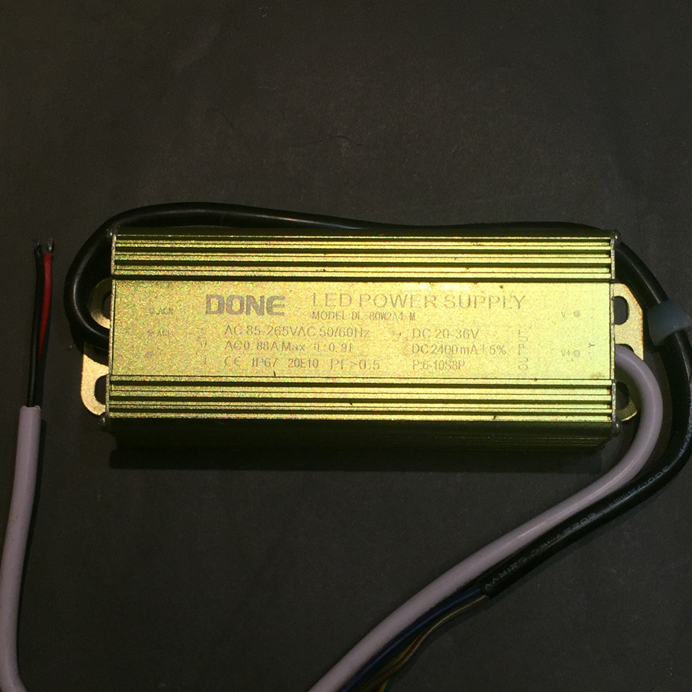 Driver p/Lámpara LED, IP65, 80W, 85-265Vac, Output: 20-36Vdc, 2400mA
