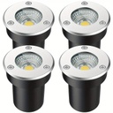 Lámpara p/Piso Empotrable, 3W, WW 3000K, 85-260Vac, IP66, 38 Grados, 100Lm/W, Dimensiones: Φ120x93mm