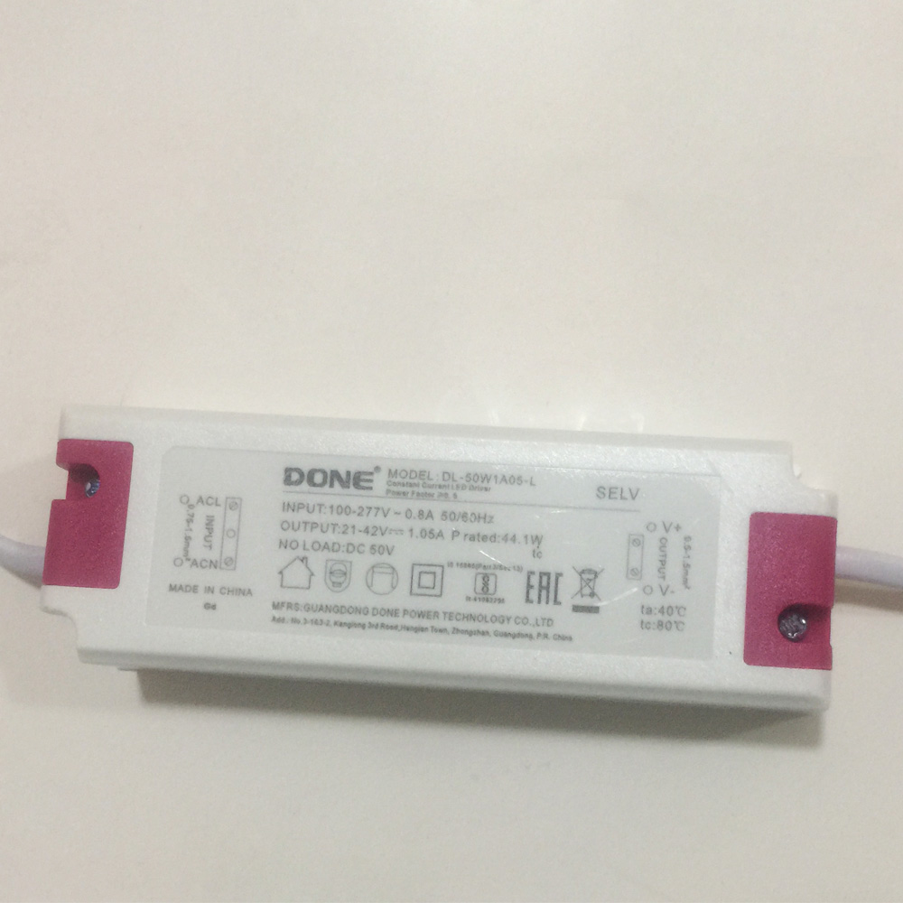 Driver p/Lámpara LED, IP20, 50W, 100-277Vac, Output: 21-42Vdc, 1200mA