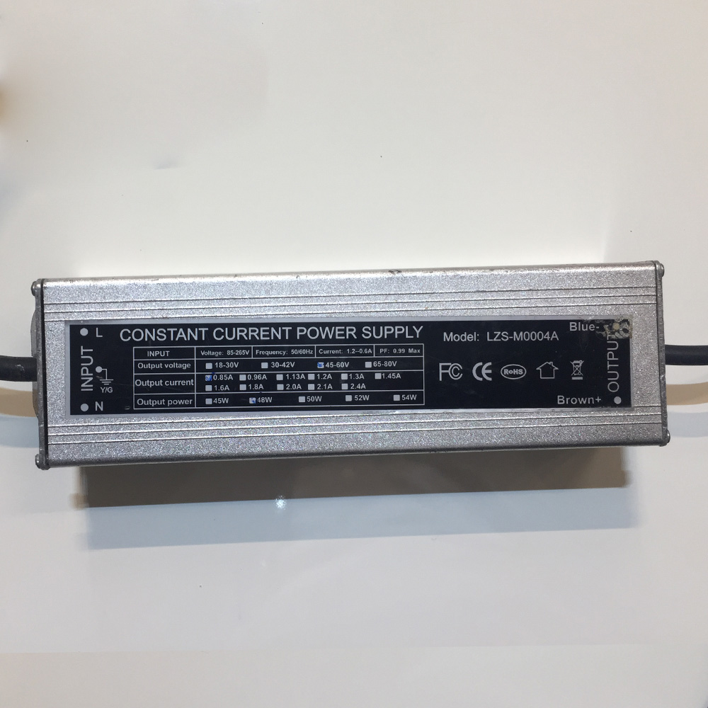 Driver p/Lámpara LED, IP67 (85-265Vac, 48W, Output: 45-60Vdc, 850mA, PF:0.99)