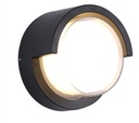 Lampara LED de Pared (Aplique), DGW-093, 7W, CW 6000K, 85-265Vac, IP65, Negro, 180 Grados, Dimensiones: Ф110x80mm, Material: Aluminio