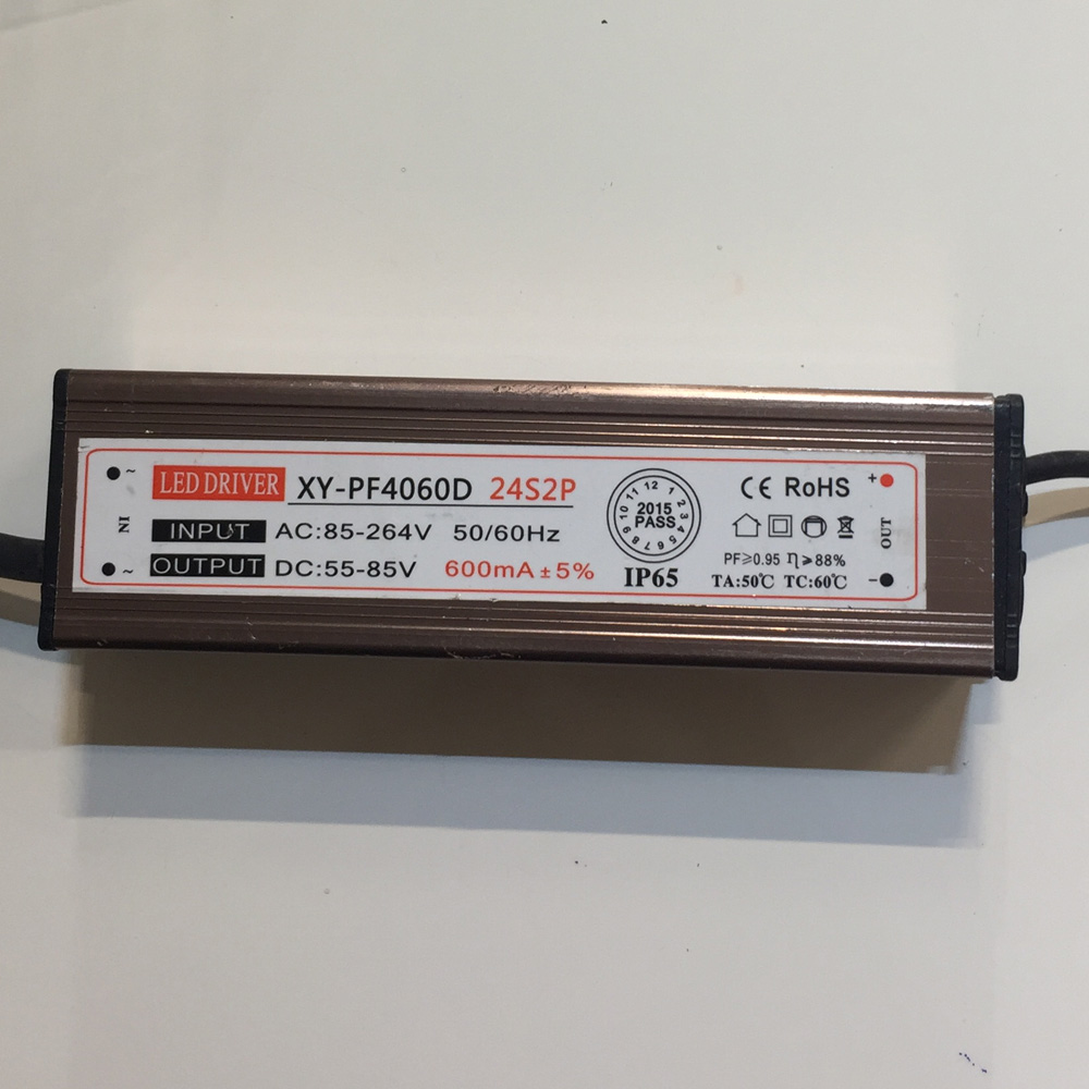 Driver p/Lámpara LED, IP65, 40W, 85-264Vac, Output: 55-85Vdc, 600mA