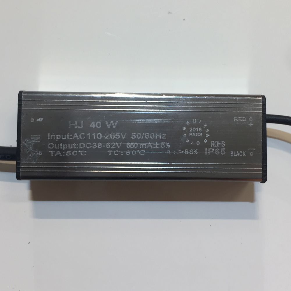 Driver p/Lámpara LED, 40W, 110-265Vac, Output: 38-62Vdc, 650mA, IP65