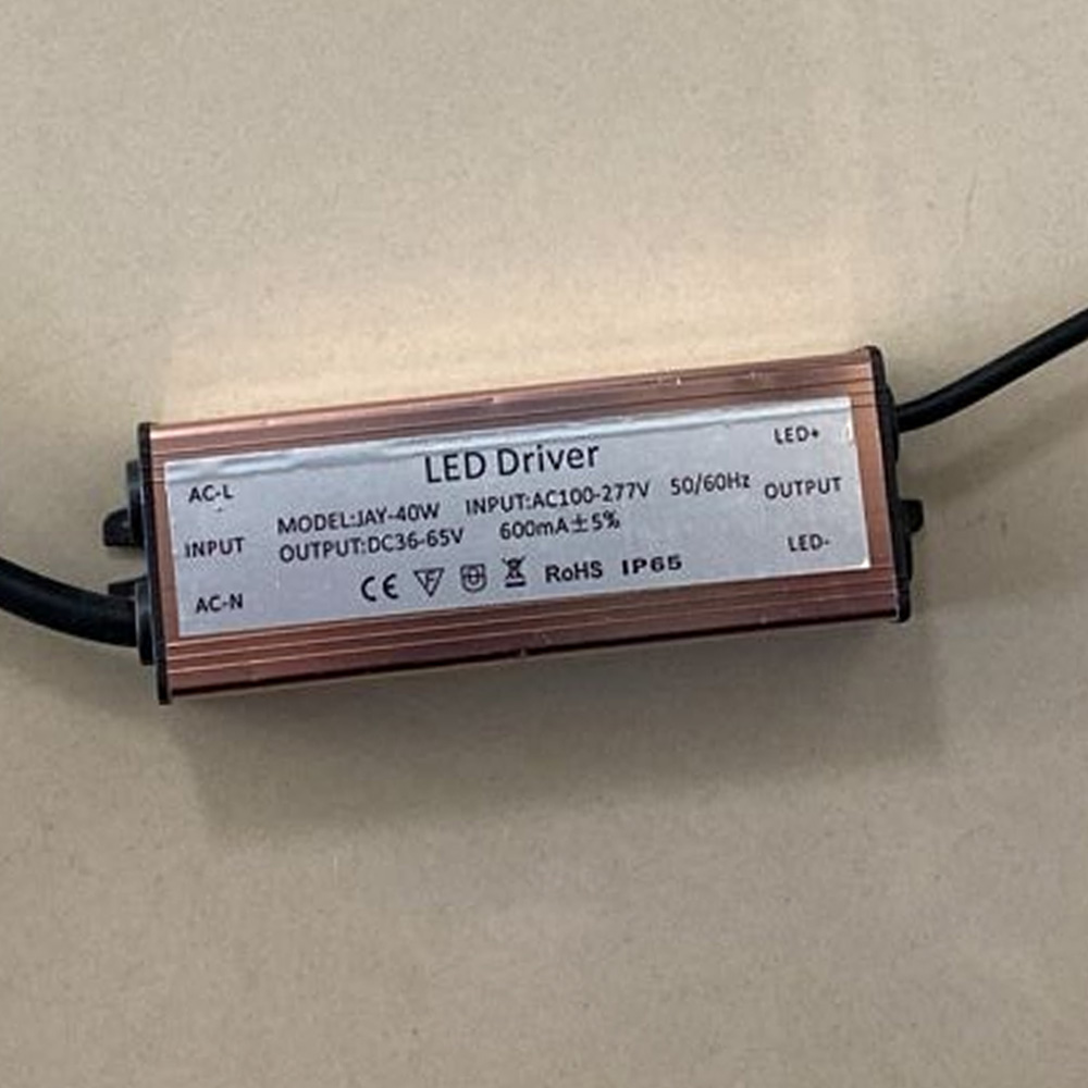 Driver p/Lámpara LED, IP65, 40W, 100-277Vac, Output: 36-65Vdc, 600mA