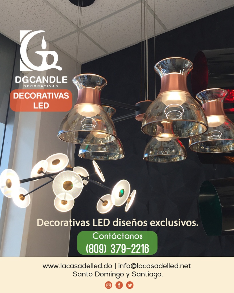 Lámpara LED Decorativa Colgante, DG50377P, 40W, NW 4000K, 85-265Vac, Dimensiones: 600x600x1500mm, IP20, Rose Gold con Negro