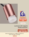 Lámpara LED Decorativa Colgante, DG50994P, 75W, NW 4000K, 85-265Vac, Dimensiones: Φ800x2500mm, IP20, Negro con Rose Gold