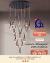Lámpara LED Decorativa Colgante, DG50994P, 75W, NW 4000K, 85-265Vac, Dimensiones: Φ800x2500mm, IP20, Negro con Rose Gold