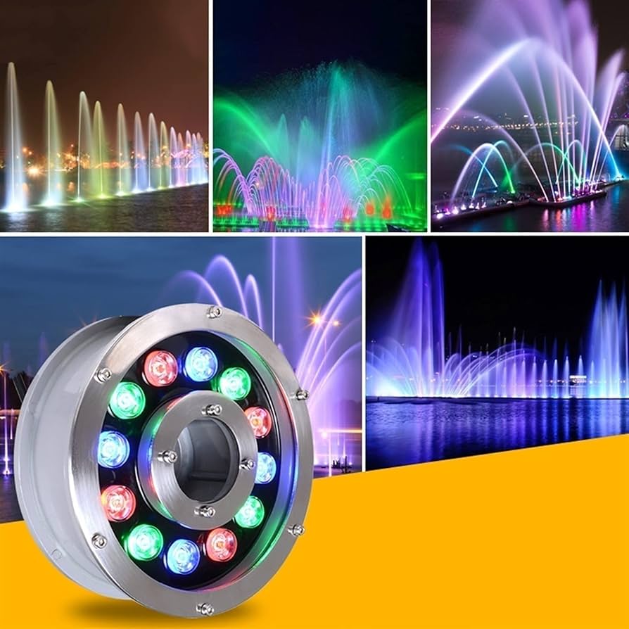 Lámpara LED p/Fuente tipo dona, 6W, DGU-001, RGB, 24Vdc, Dimensiones: Ф128X53mm IP68, 60 Grados