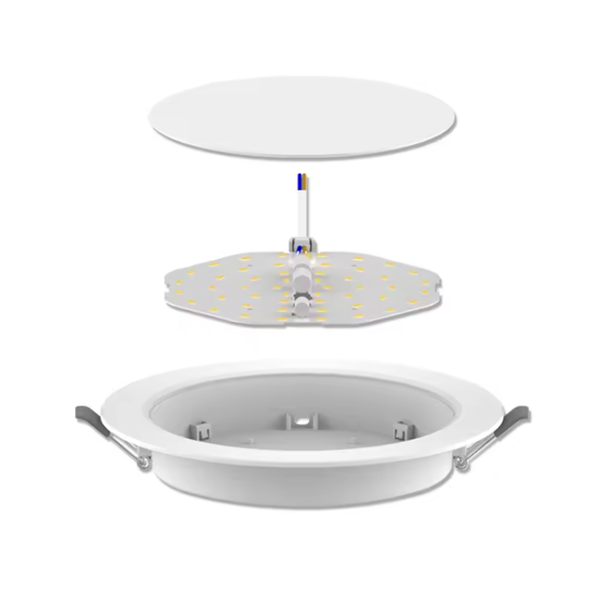 Panel LED Circular, p/Empotrar con Driver Integrado, 18W, 8.7&quot; (225mm), CW 6000K, 100-265Vac