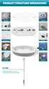 Panel LED Circular, p/Empotrar con Driver Integrado, 18W, 8.7&quot; (225mm), CW 6000K, 100-265Vac