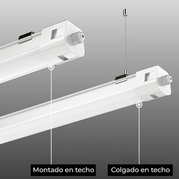 Lampara Lineal Light para Colgar LED, 40W, NW 4000K, Dimensiones: 1150x70x75mm, Frost, 100-277Vac, IP65, 120 Grados