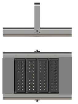 Reflector LED Modular FL2C-6, 240W, Con 2 Tapas y 4 Módulos, 5000K, M16A-VCA (4x63pcs), 2360, 60 Grados, SANAN 3030, 72,000 horas de vida útil, 100-277Vac, IP68, Gris