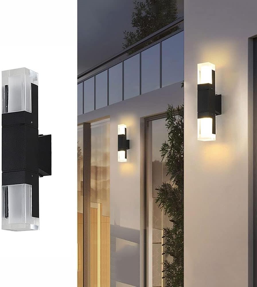 Lámpara LED de Pared (Aplique), DGW-1829, 10W, WW 3000K, 85-265Vac, IP65, Negro, 360 Grados, Dimensiones: 50x100x350mm, Material: Aluminio