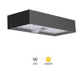 Lámpara LED de Pared (Aplique), DGW-1809, 12W, WW 3000K, 85-265Vac, IP65, Negro, 180 Grados, Dimensiones: 260x100x60mm, Material: Aluminio