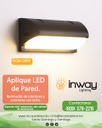 Lámpara LED de Pared (Aplique), DGW-009, 30W, CW 6000K, 85-265Vac, IP65, 180 Grados, Dimensiones: 380x140x140mm, Material: Aluminio