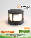 Mini Bolardo LED, DGIN-1838, 12W, CW 6000K, 100-265Vac, 160 Grados, Dimensiones: 160x160x130mm, Material: Aluminio, IP65, Negro