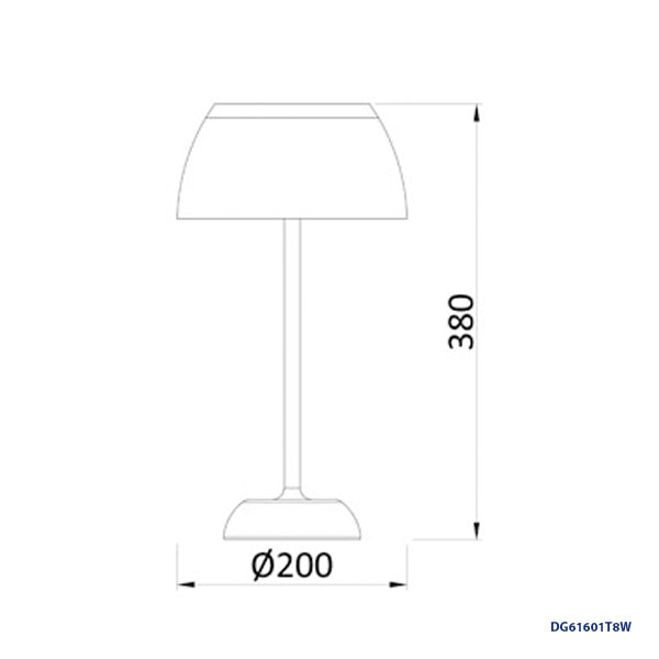 Lampara LED Decorativa de Mesa, DG61601T, 8W, CW 6000K, 85-265Vac, IP20