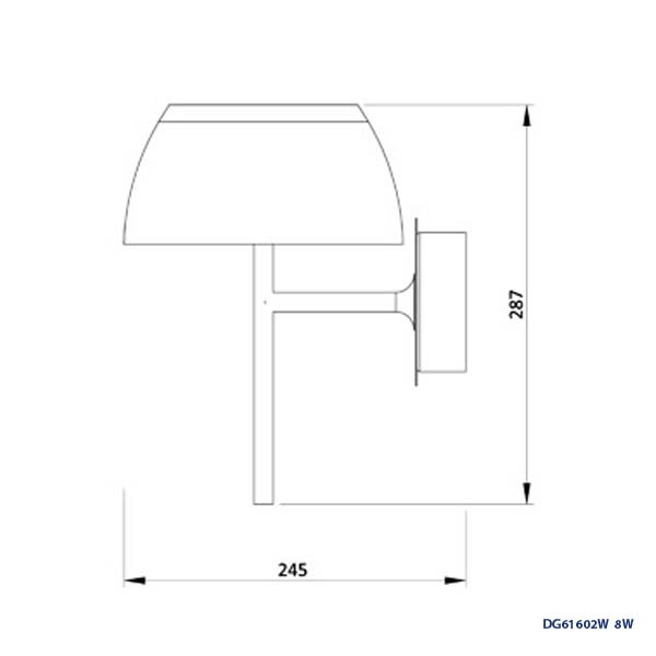 Lampara LED Decorativa de Pared (Aplique), DG61602W, 8W, CW 6000K, 85-265Vac, IP20