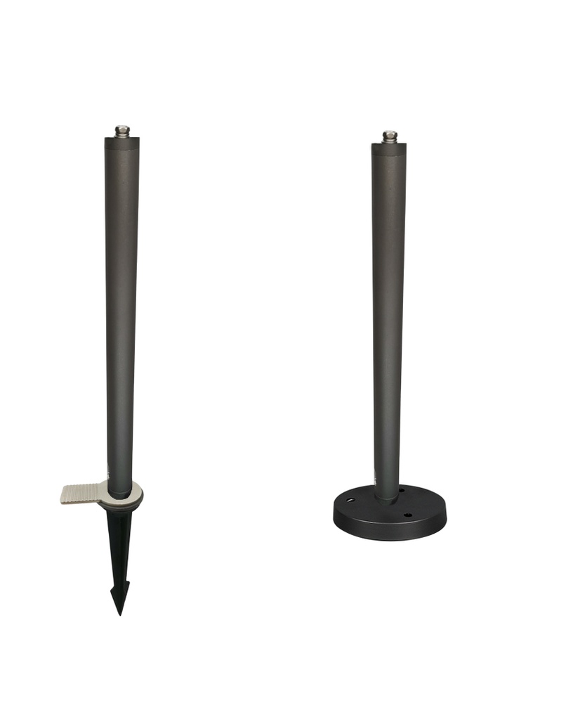 Poste tipo extension p/estaca, 500mm, Material: Aluminio, Gris Oscuro, Incluye: Estaca DG-205, Φ75X205mm y Pedal p/ajuste de estaca al piso