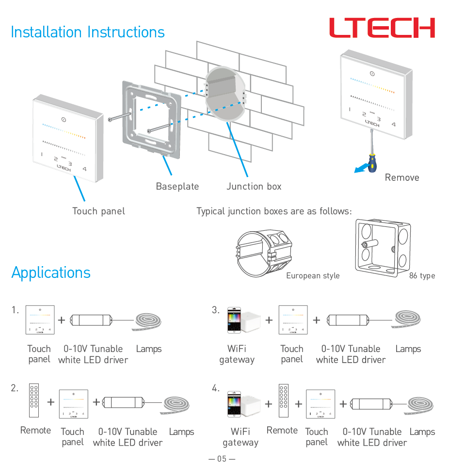Dimmer Doble Color p/Lámpara LED, 0-10V, 100-240Vac