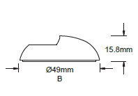 Cover de 1 via p/Base de Lampara Empotrable de Exterior, 1.2W, Modelo: DG-1014, Dimensiones: 49x15.8mm, Material: Acero Inoxidable 316