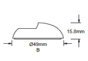 Cover de 1 via p/Base de Lampara Empotrable de Exterior, 1.2W, Modelo: DG-1014, Dimensiones: 49x15.8mm, Material: Acero Inoxidable 316