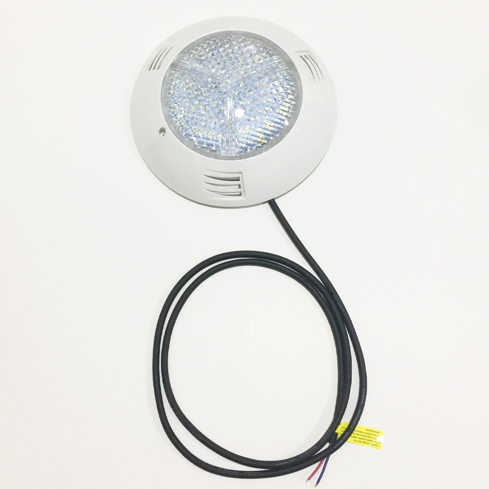 Lámpara de Piscina LED de Superficie, 25W, CW 6000K, 12Vac, 60 Grados, Dimensiones: Φ260x62mm, IP68