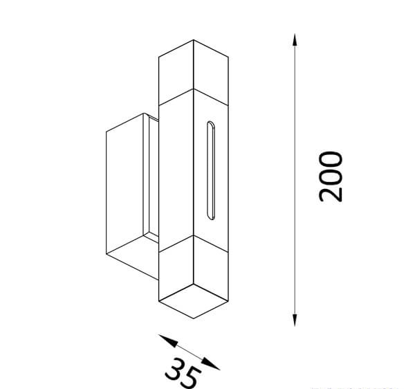 Lámpara LED Decorativa de Pared (Aplique), DG51227W, 6W, NW 4000K, 85-265Vac, Dimensiones: 60x75x200mm, IP20, Plateado