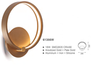 Lámpara LED Decorativa de Pared (Aplique), DG61386W, 18W, NW 4000K, 85-265Vac, Dimensiones: 286x86x330mm, IP20, Dorado con Pale Gold
