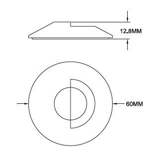 Cover p/Escalones, p/Base de Lampara Empotrable de Exterior, 1.2W, Modelos: DG-1014 y/o DG-1014-RGB, Dimensiones: 60x12.8mm, Material: Acero Inoxidable 316