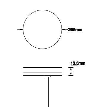 Cover tipo Disco de 360 Grados, p/Base de Lampara Empotrable de Exterior, 3W, Modelo: DG-1021, Dimensiones: 65x13.5mm, Material: Acero Inoxidable 316