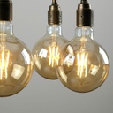 Bombilla de Filamento Vintage, Tipo UJO-DG-016, 8W, 2700K, E27, Ambar, 110-130Vac, Dimensiones: 125x175mm, IP20, 360 Grados