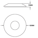 Cover Circular, Conica p/Base de Lampara Empotrable de Exterior, 1.2W, Modelos: DG-1014 y/o DG-1014-RGB, Dimensiones: 60x10mm, Material: Acero Inoxidable 316