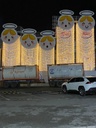 Cortina tipo Cascada LED p/Exterior, 60W, 2700K + CW 6000K Flash, 110Vac, 1000pcs de LED, 20 tiras, 2Mx5M, Con cable blanco, Con conector T, IP65