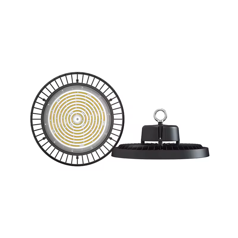 Lámpara High Bay SMD LED, Tipo UFO, 150W / 200W / 250W, Múltiple CCT WW 3000K / NW 4000K / CW 6000K, 100-277Vac, IP65, 90 Grados