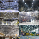 Lámpara High Bay SMD LED, Tipo UFO, 150W / 200W / 250W, Múltiple CCT WW 3000K / NW 4000K / CW 6000K, 100-277Vac, IP65, 90 Grados